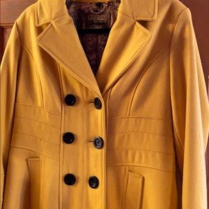 Mustard colored pea coat